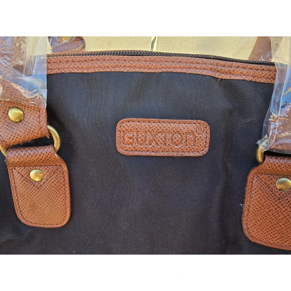 Buxton Duffle Bag Fold Out Garment Bag Large Carry On Black Nylon Crossbody